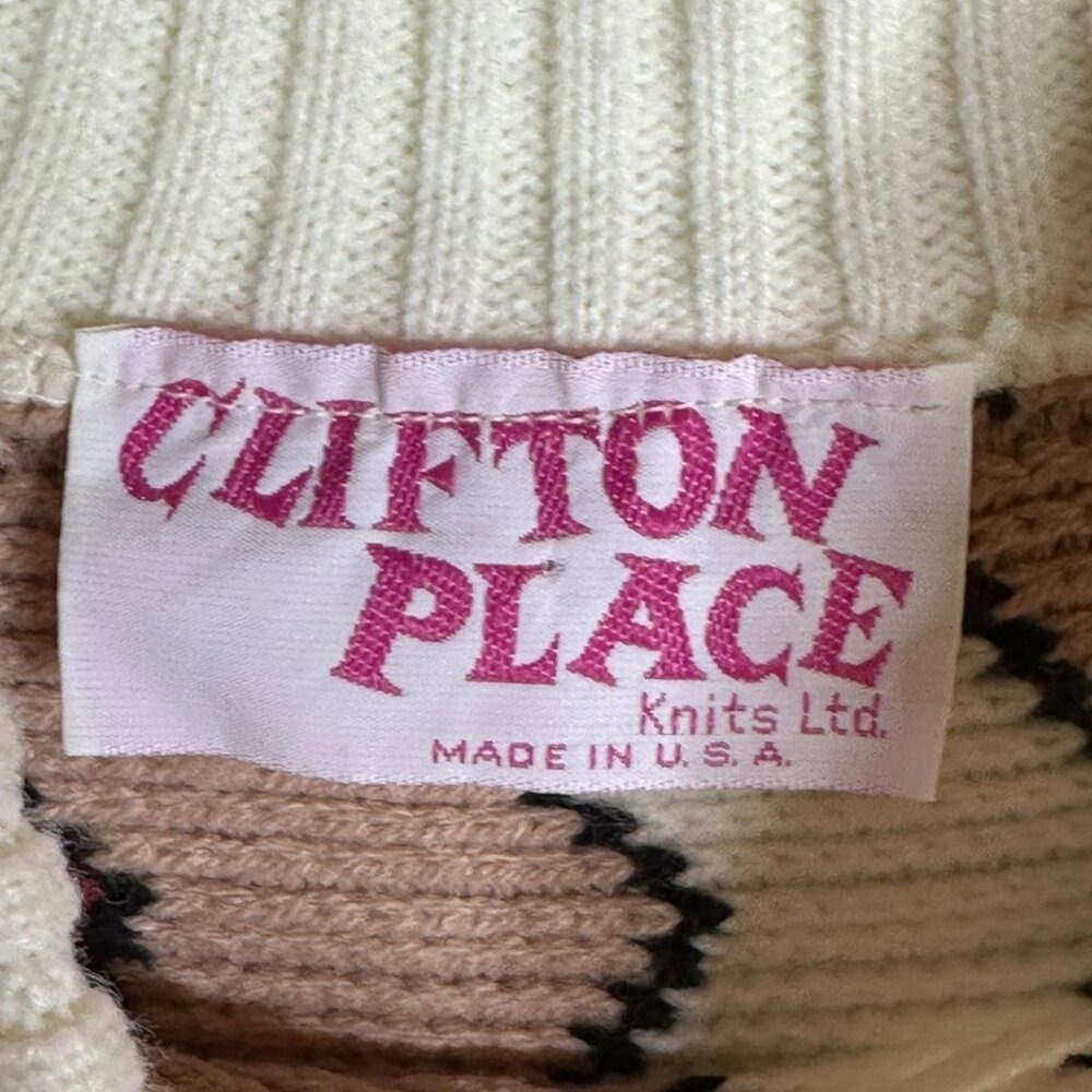 Vintage 90s Clifton Place Sweater Womens XL Zig Zag Knit Pullover USA Y2K - Picture 5 of 7